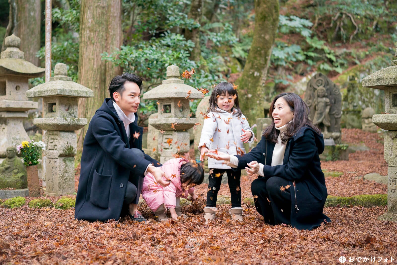 糸島の千如寺で家族写真