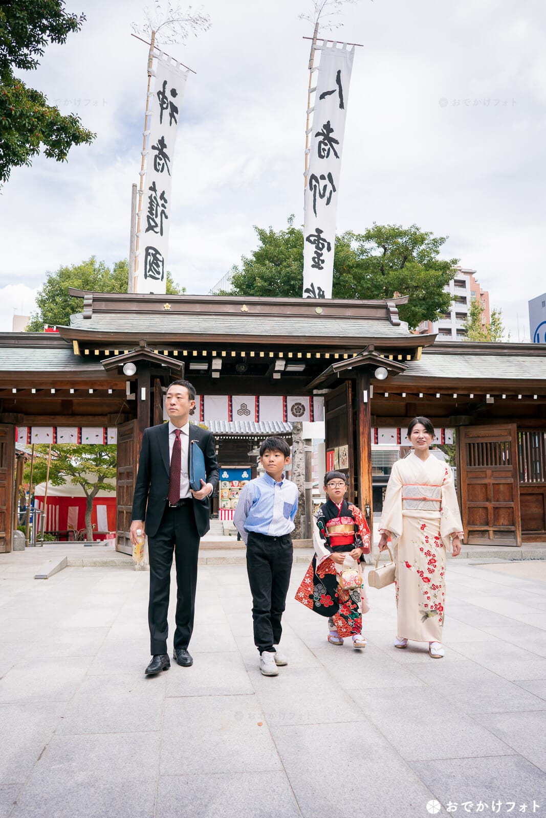 櫛田神社で７歳の七五三