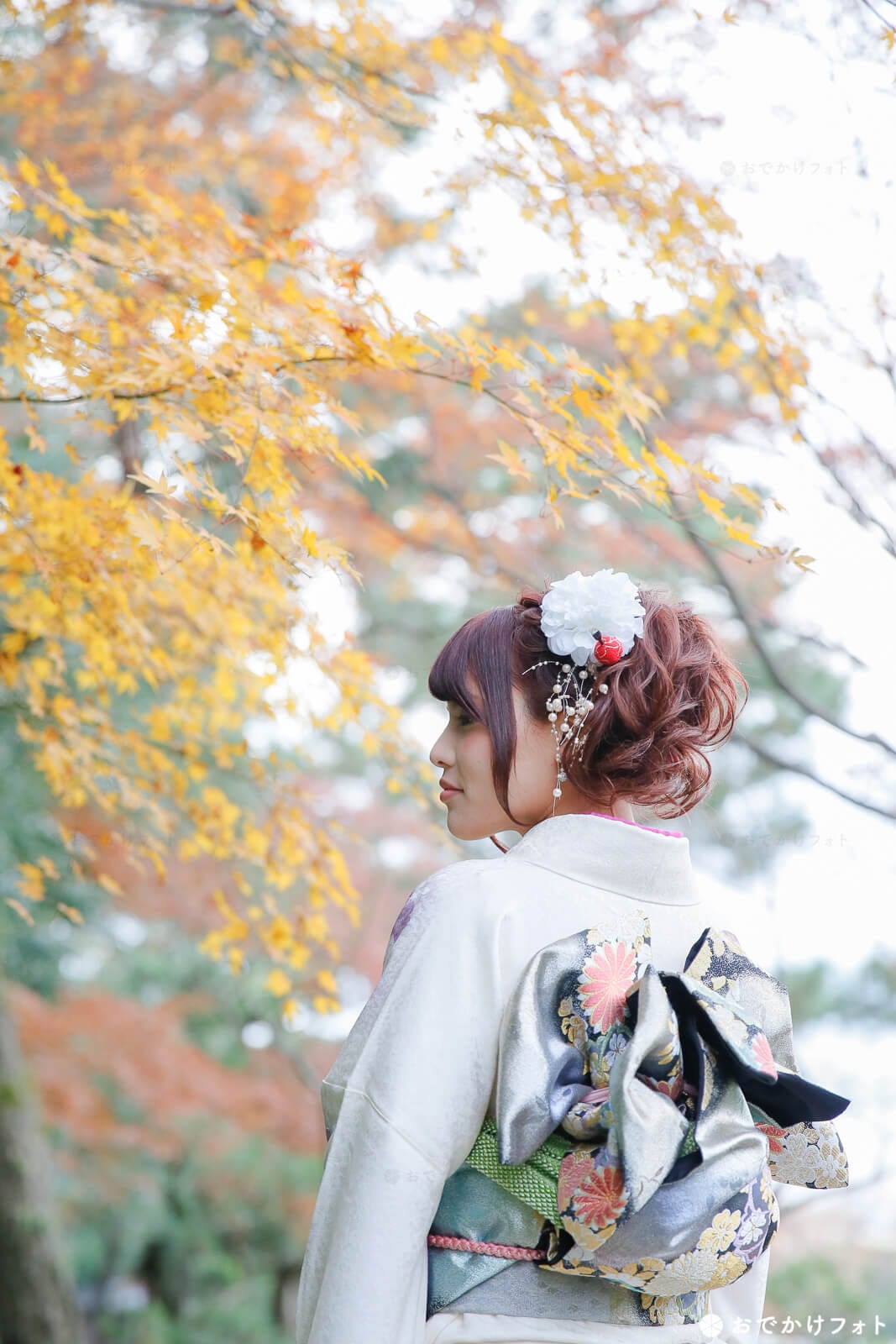 福岡大濠公園日本庭園で成人式ロケーションフォト前撮りの出張撮影