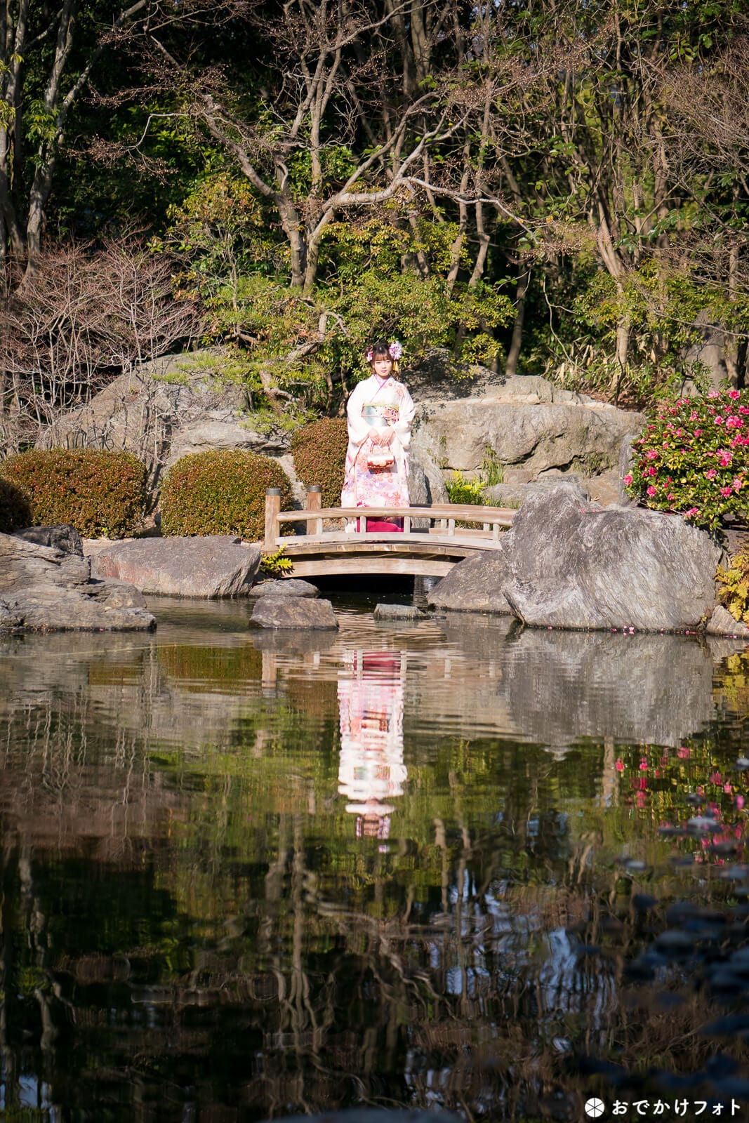 福岡市大濠公園日本庭園で成人式のロケーション前撮り