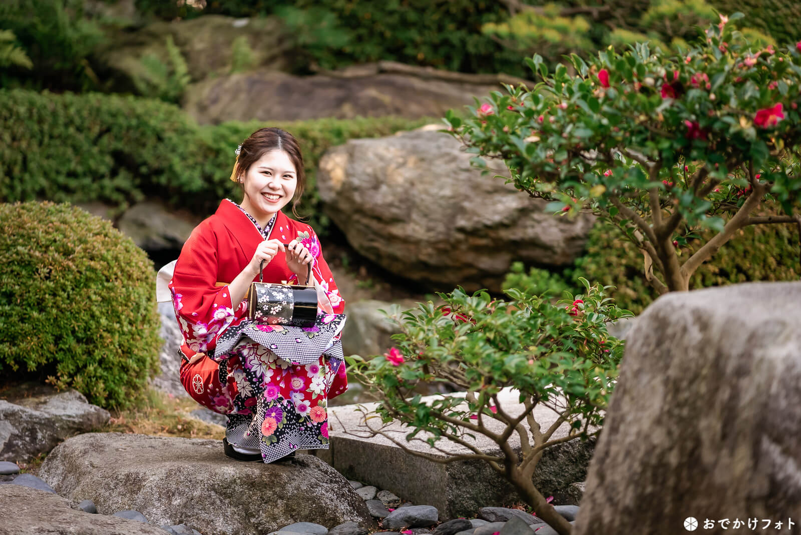 大濠公園日本庭園で成人式のロケーション前撮り