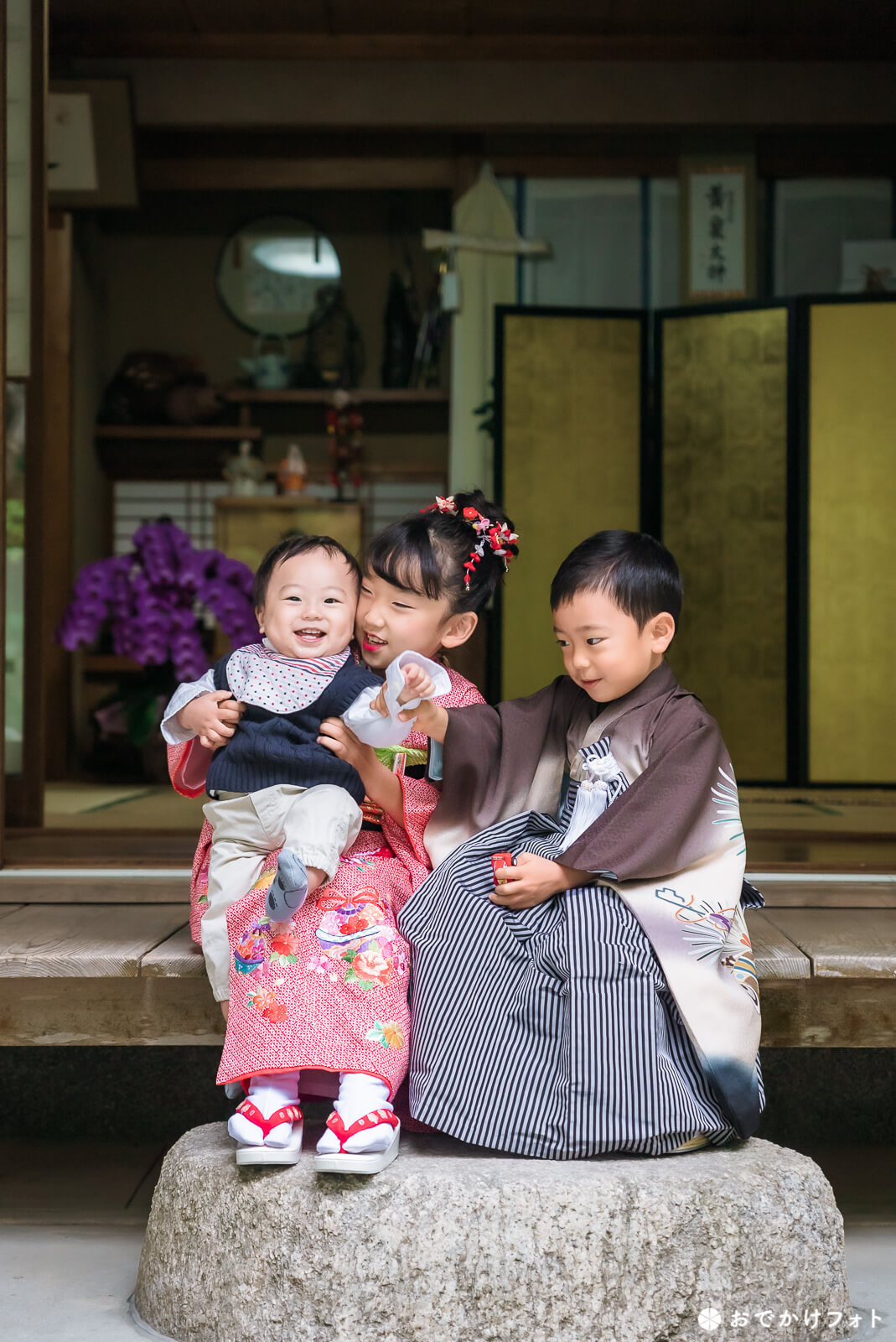 飯盛神社で餅踏みと七五三の出張撮影
