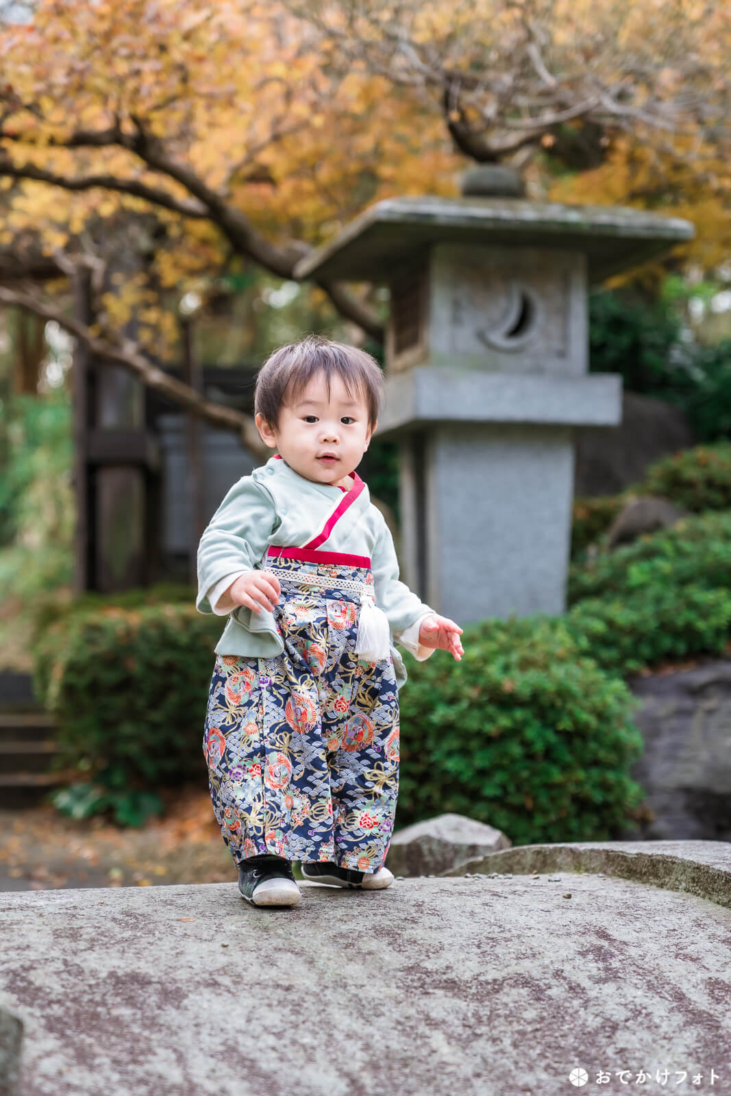 飯盛神社で1歳誕生日の餅ふみと七五三の出張撮影