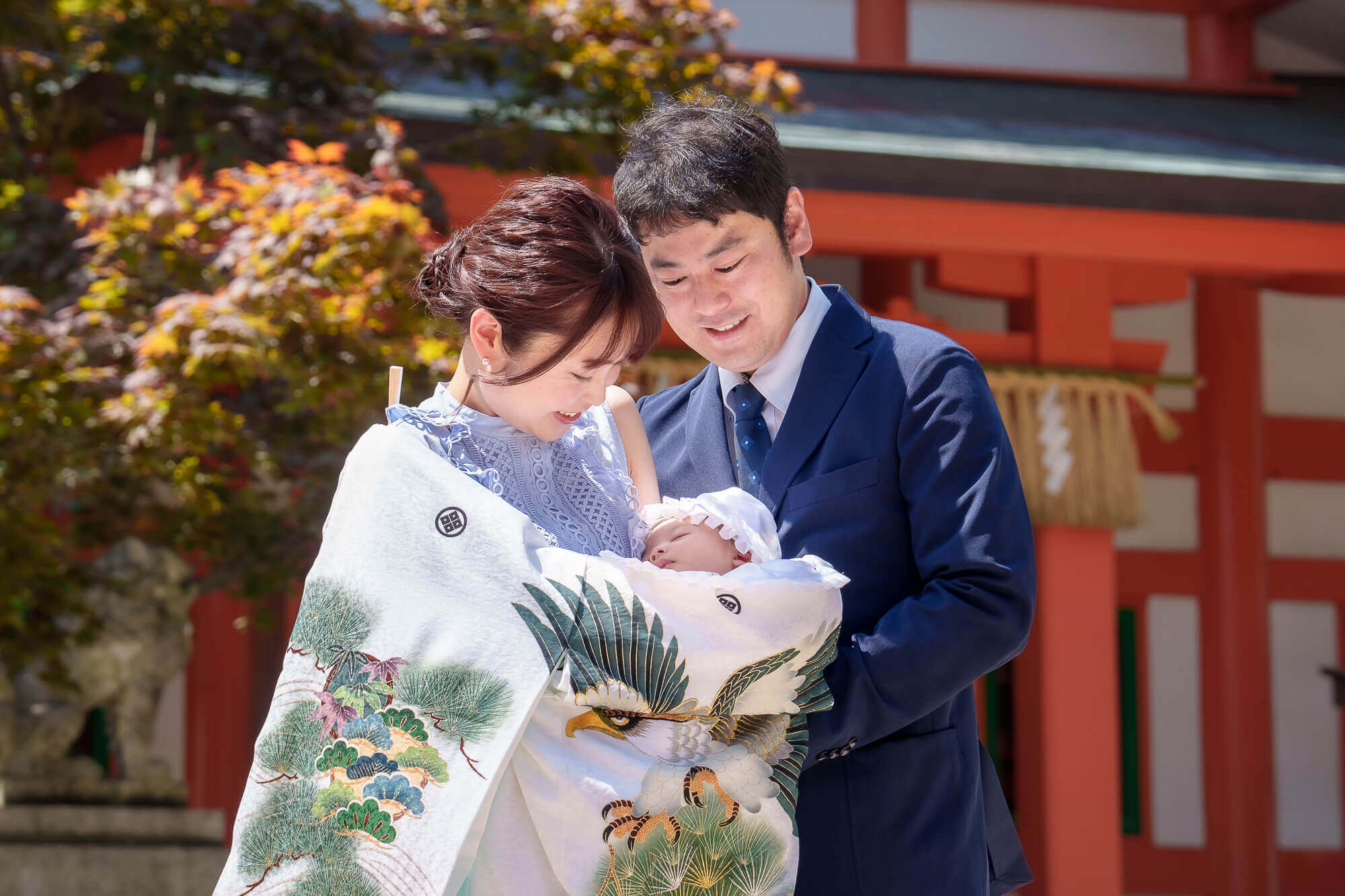 紅葉八幡宮でお宮参りの出張撮影