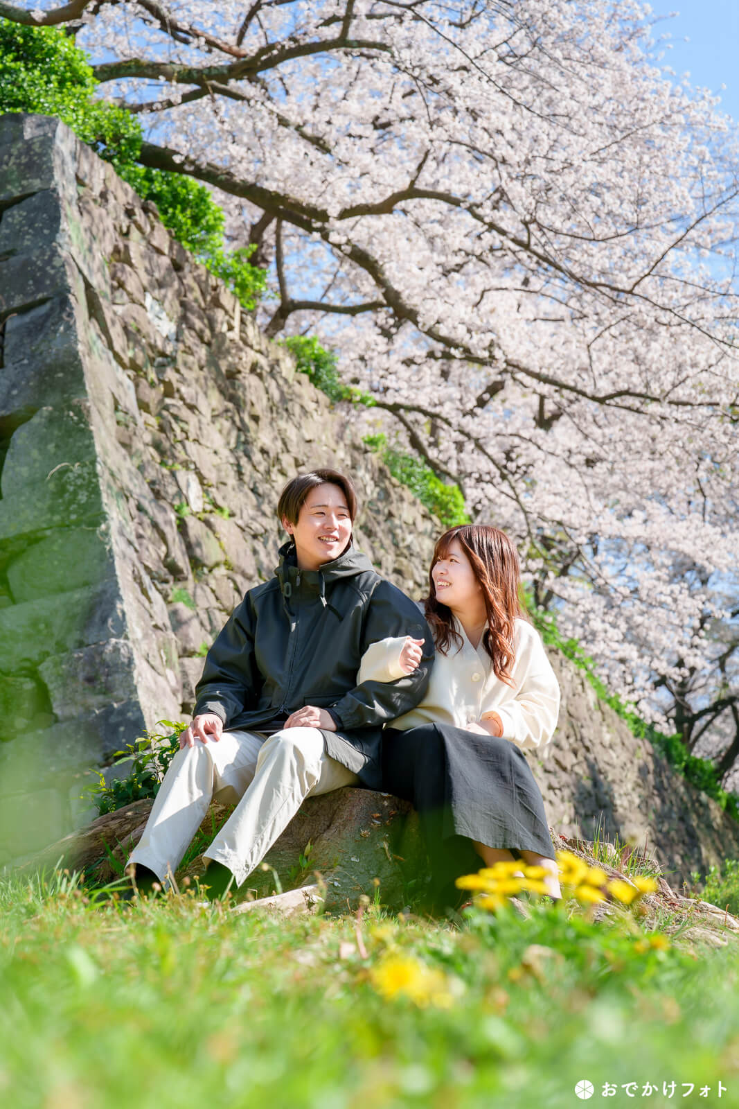 舞鶴公園で結婚1周年記念のロケーション撮影