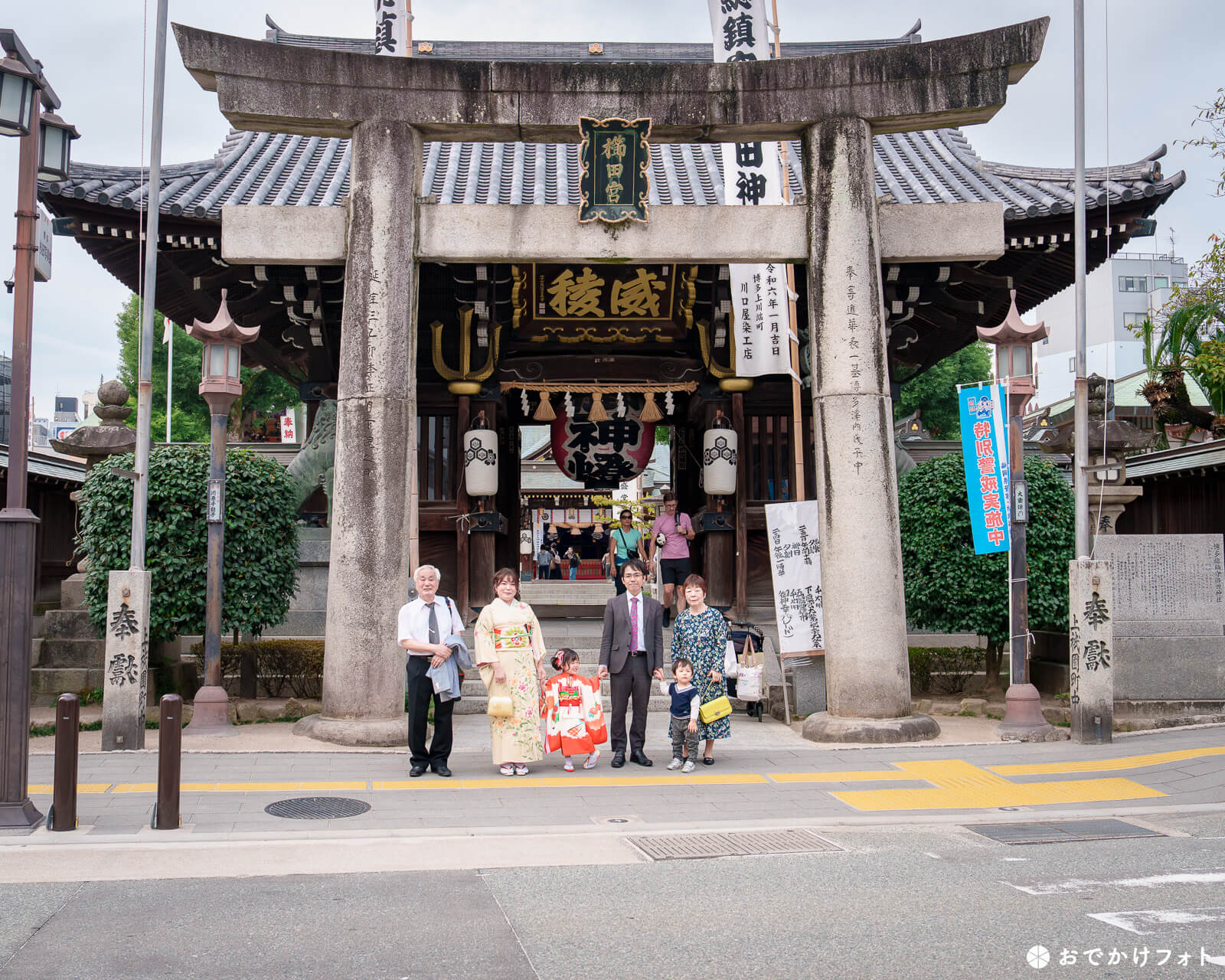 櫛田神社で七五三の出張撮影