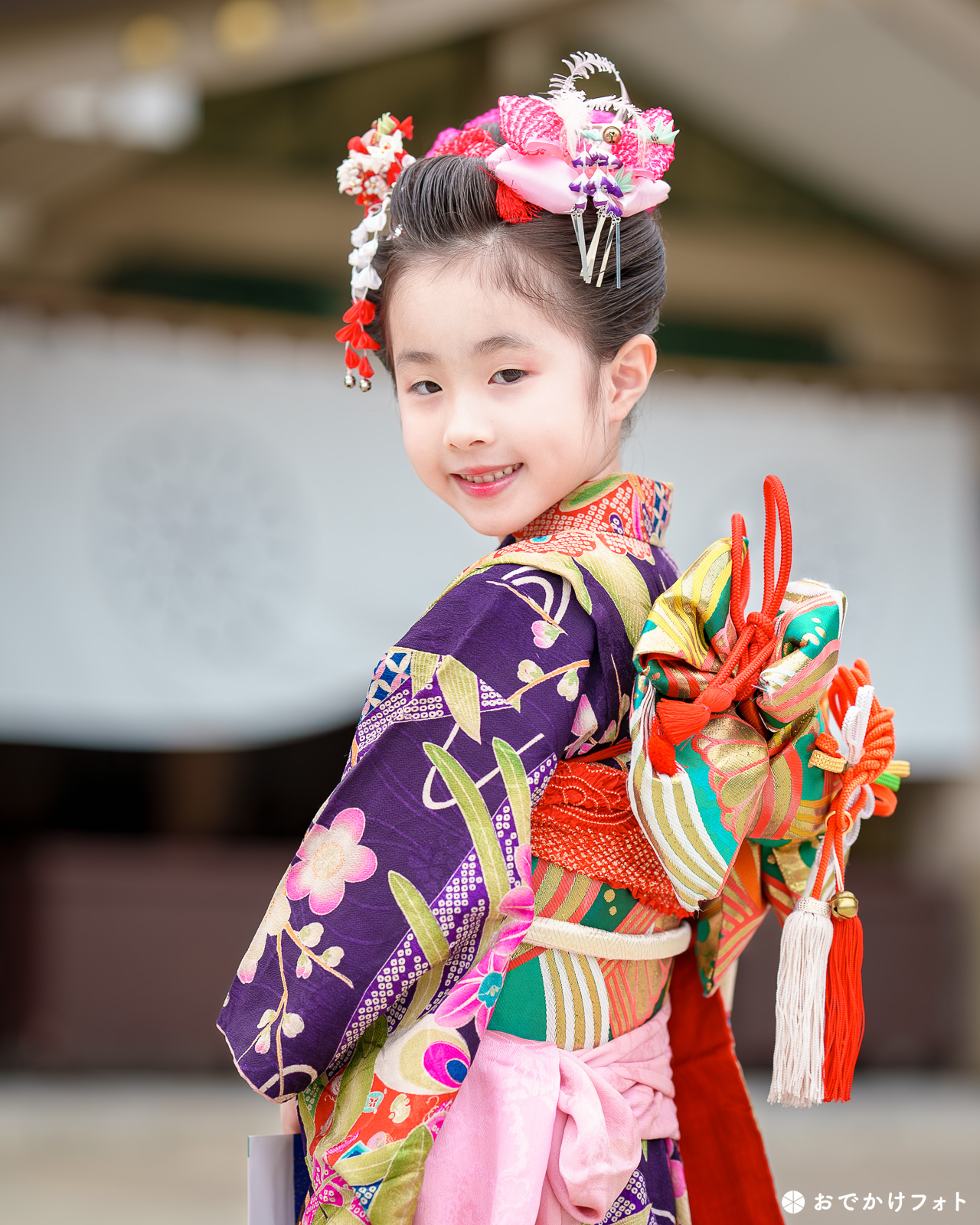 護国神社で七五三のロケーションフォト出張撮影