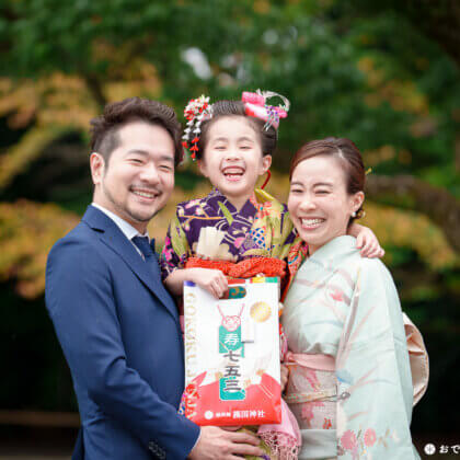 護国神社で七五三のロケーションフォト出張撮影