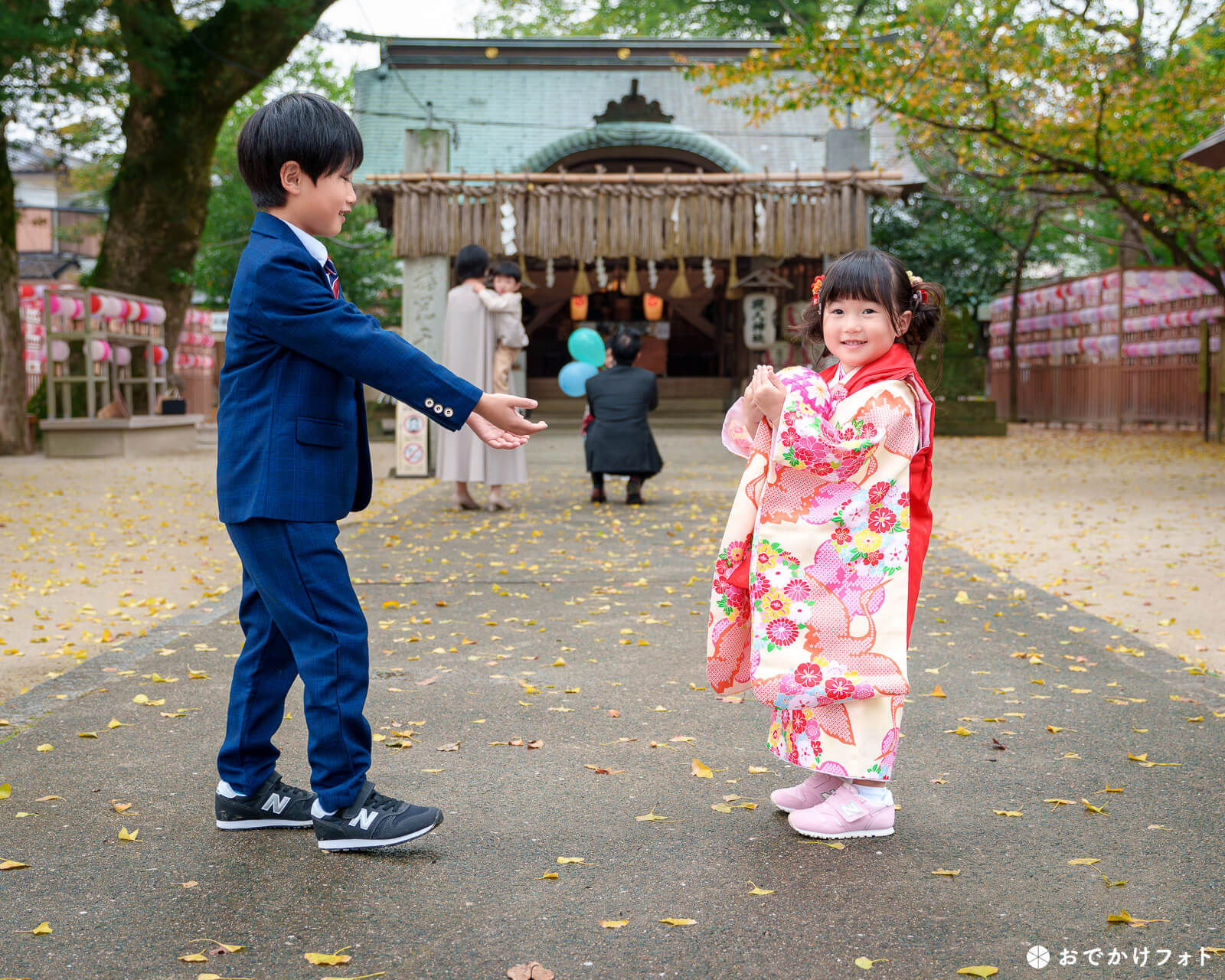 現人神社で七五三のロケーションフォト出張撮影