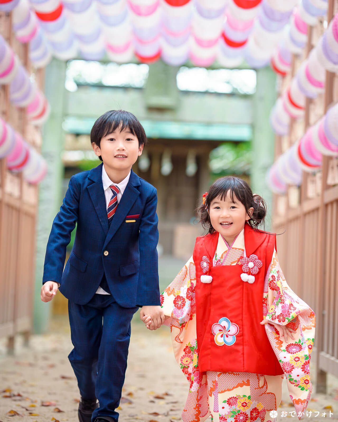 現人神社で七五三のロケーションフォト出張撮影