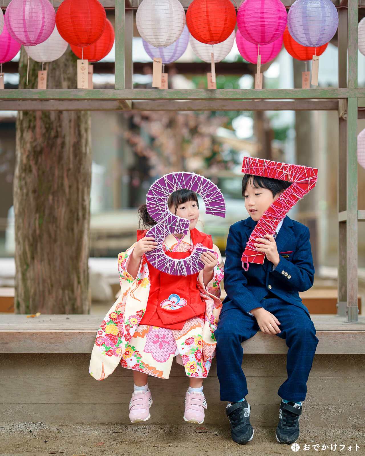 現人神社で七五三のロケーションフォト出張撮影