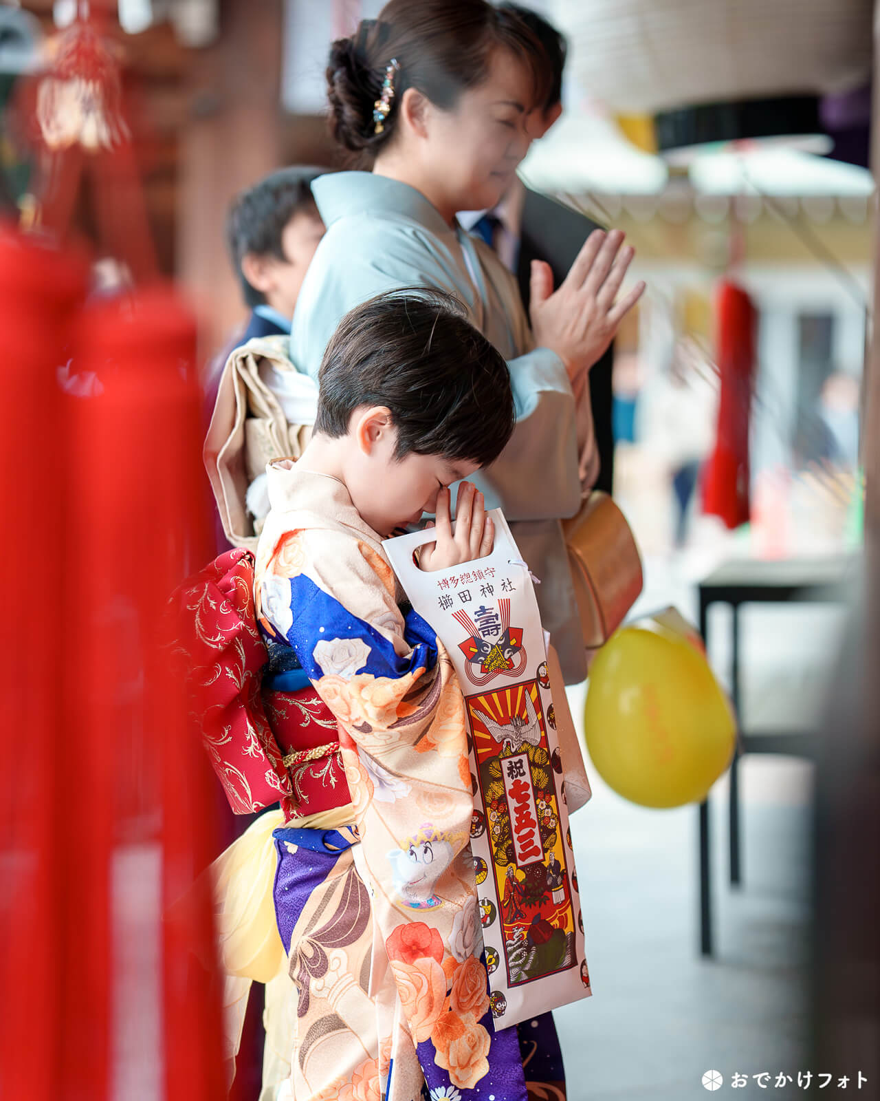 櫛田神社で七五三のロケーションフォト出張写真撮影