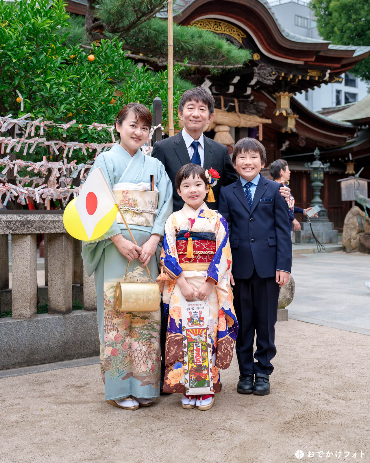 櫛田神社で七五三のロケーションフォト出張写真撮影