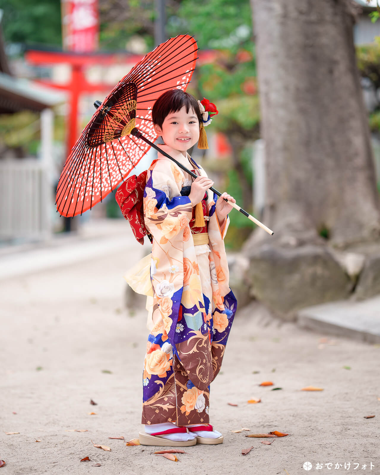 櫛田神社で七五三のロケーションフォト出張写真撮影