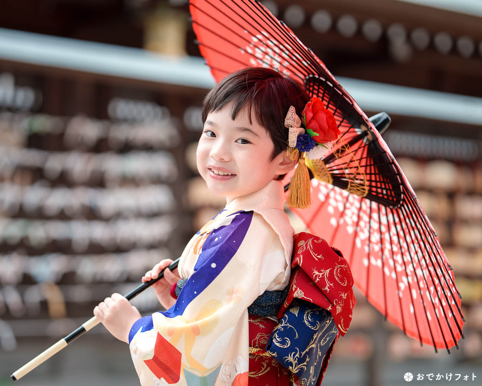 櫛田神社で七五三のロケーションフォト出張写真撮影