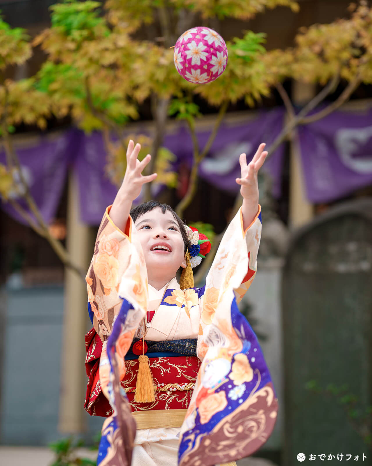 櫛田神社で七五三のロケーションフォト出張写真撮影