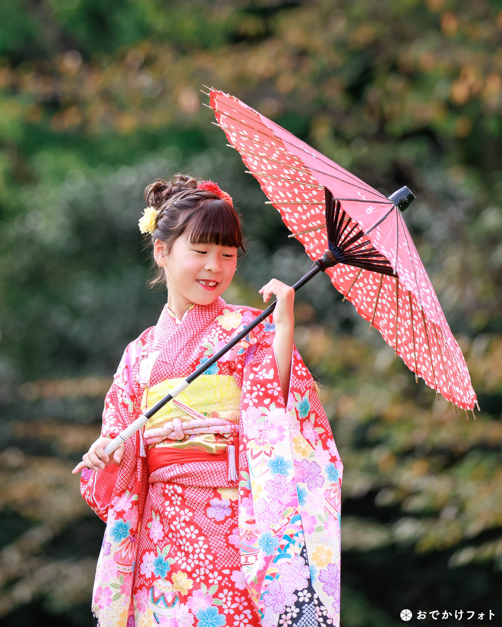 護国神社で七五三のロケーションフォト出張写真撮影