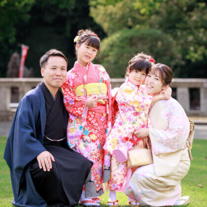 護国神社で七五三のロケーションフォト出張写真撮影