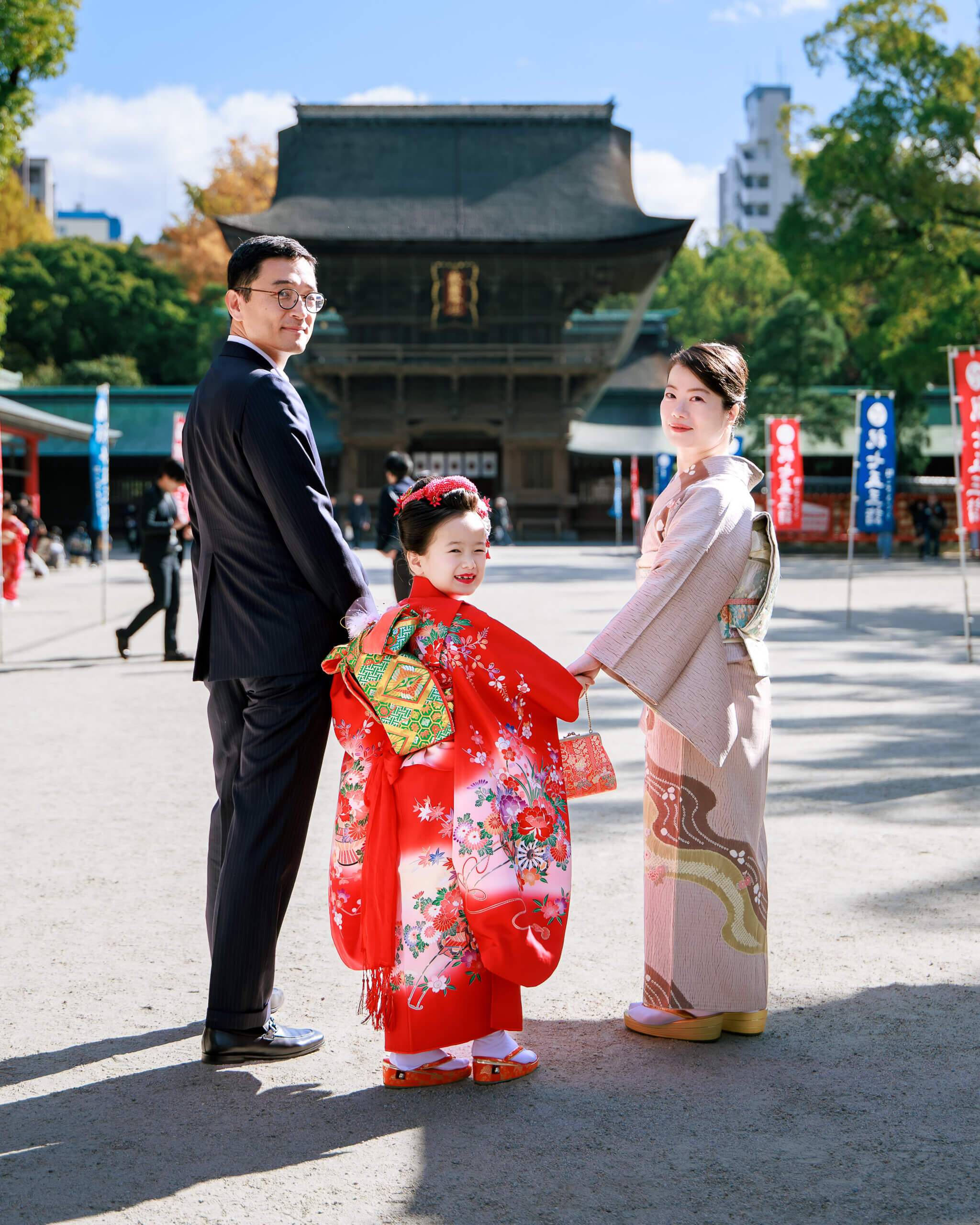 筥崎宮で七五三のロケーションフォト出張撮影