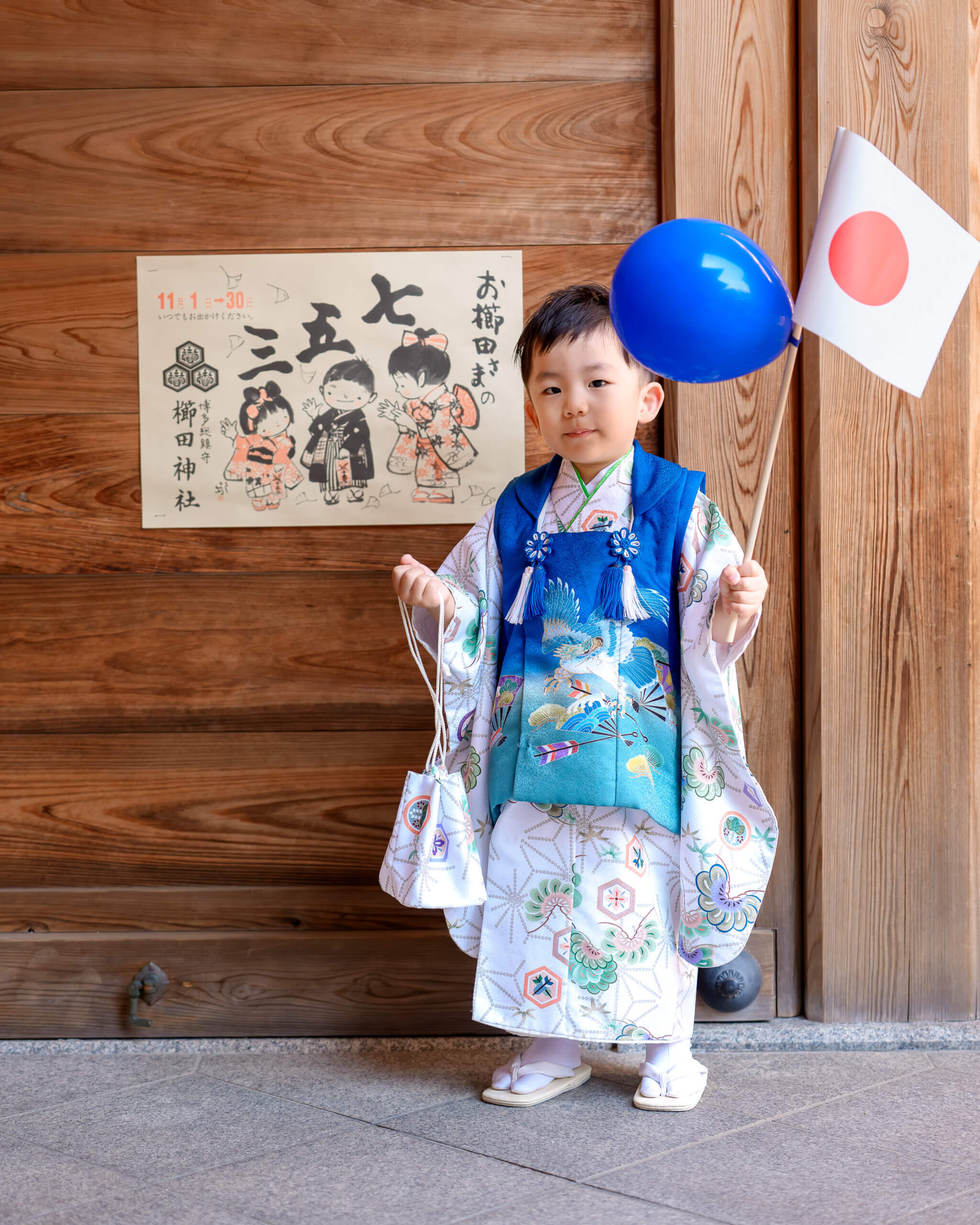 櫛田神社で七五三のロケーションフォト出張撮影