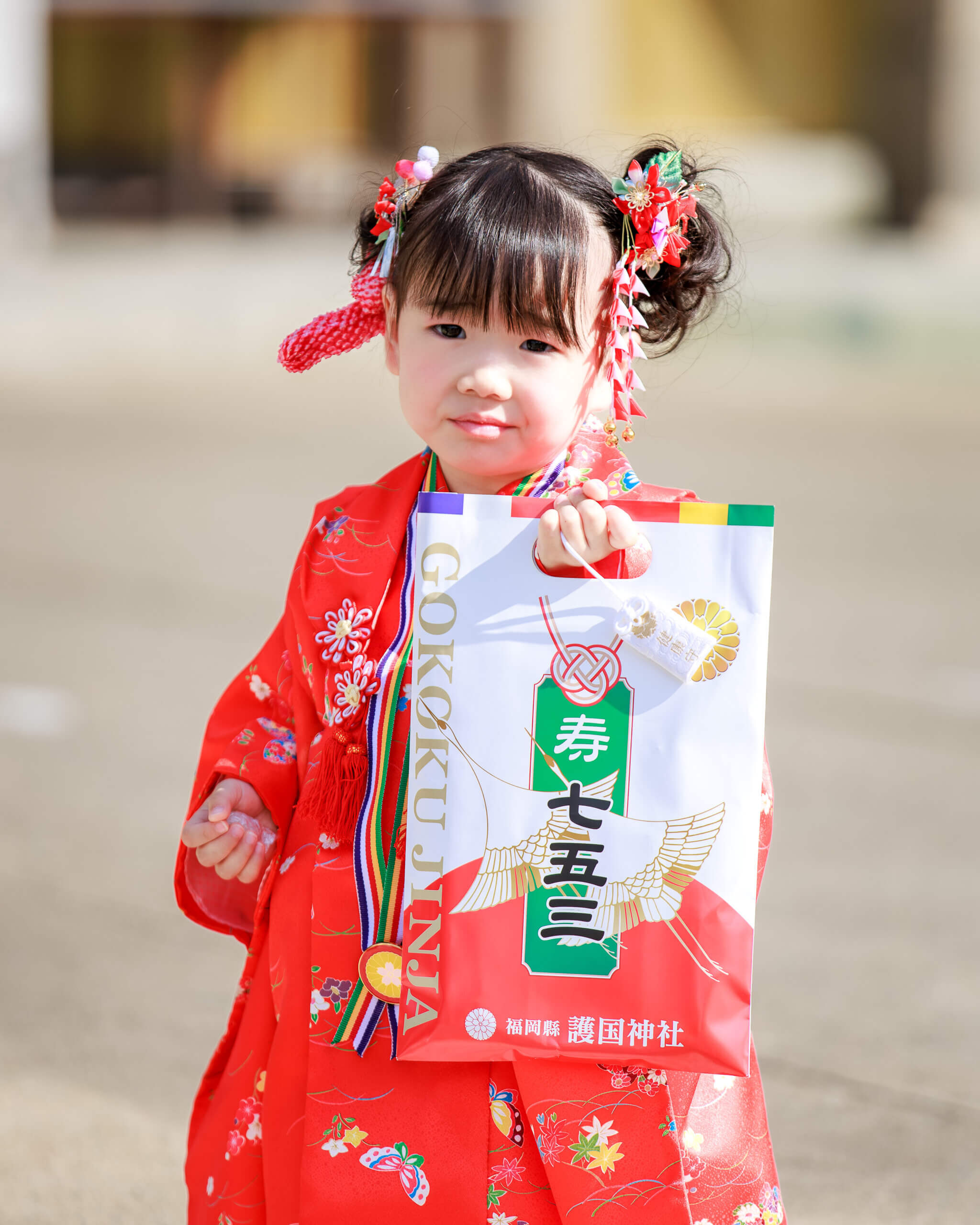 福岡県護国神社で七五三のロケーションフォト出張撮影
