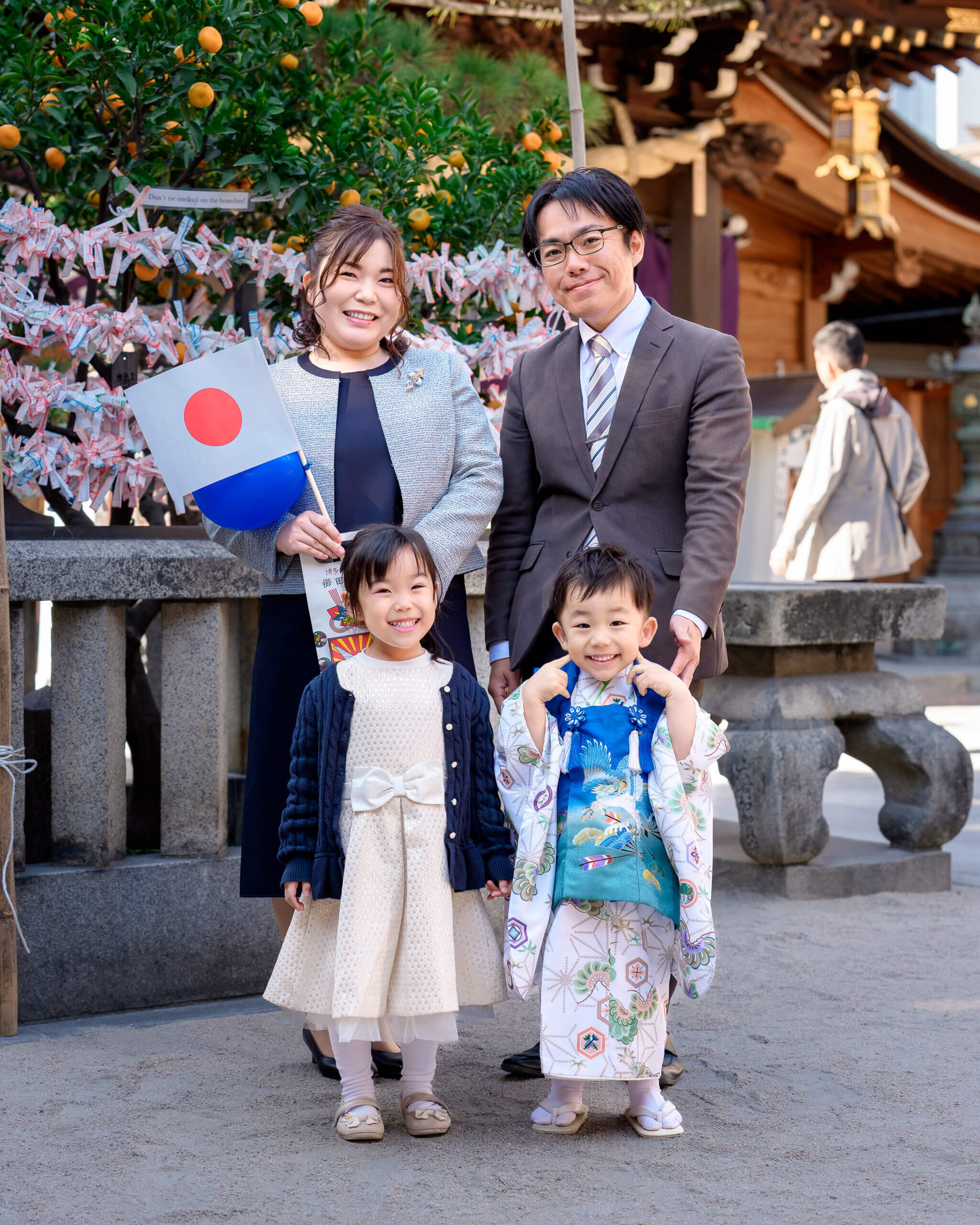 櫛田神社で七五三のロケーションフォト出張撮影