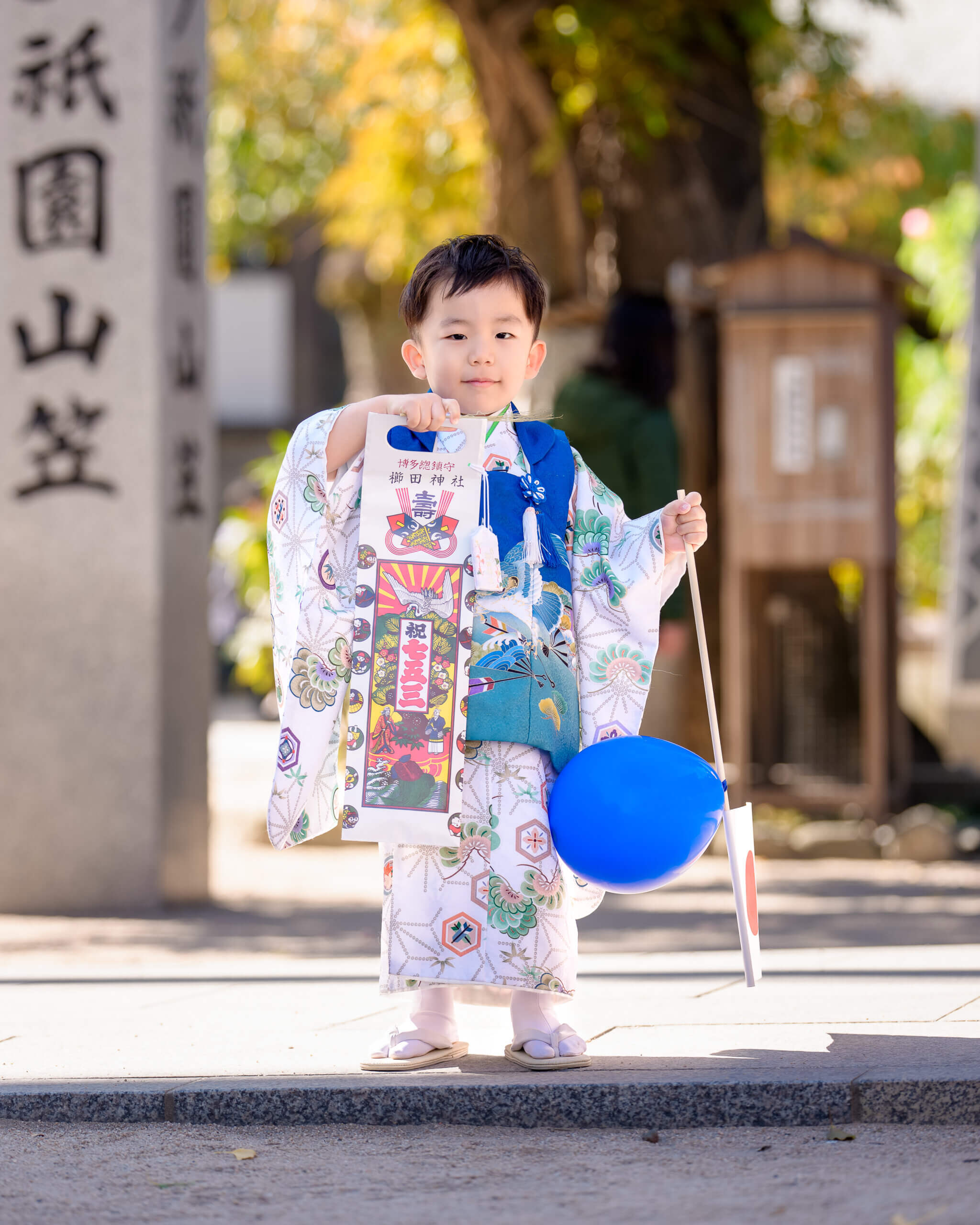 櫛田神社で七五三のロケーションフォト出張撮影