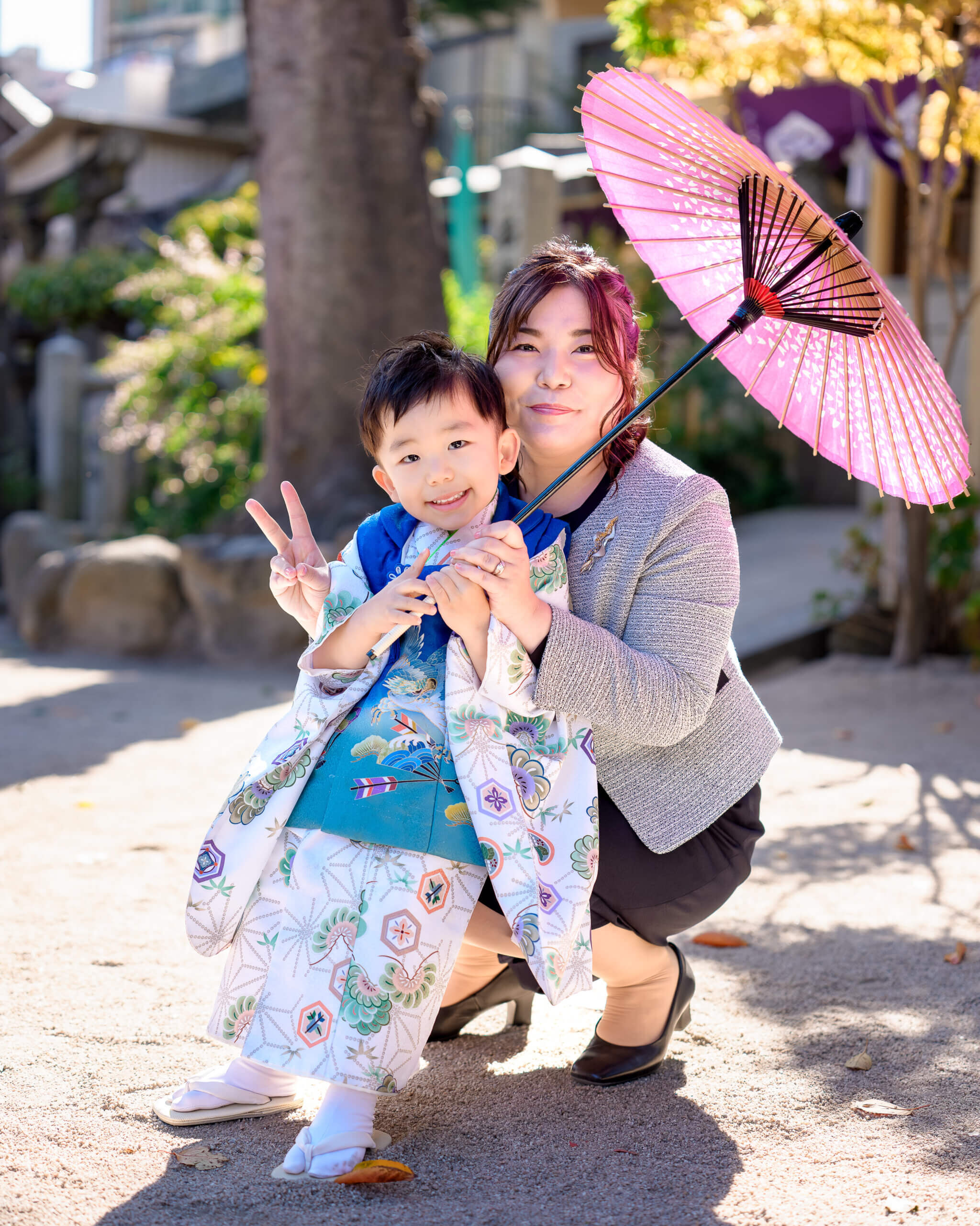 櫛田神社で七五三のロケーションフォト出張撮影