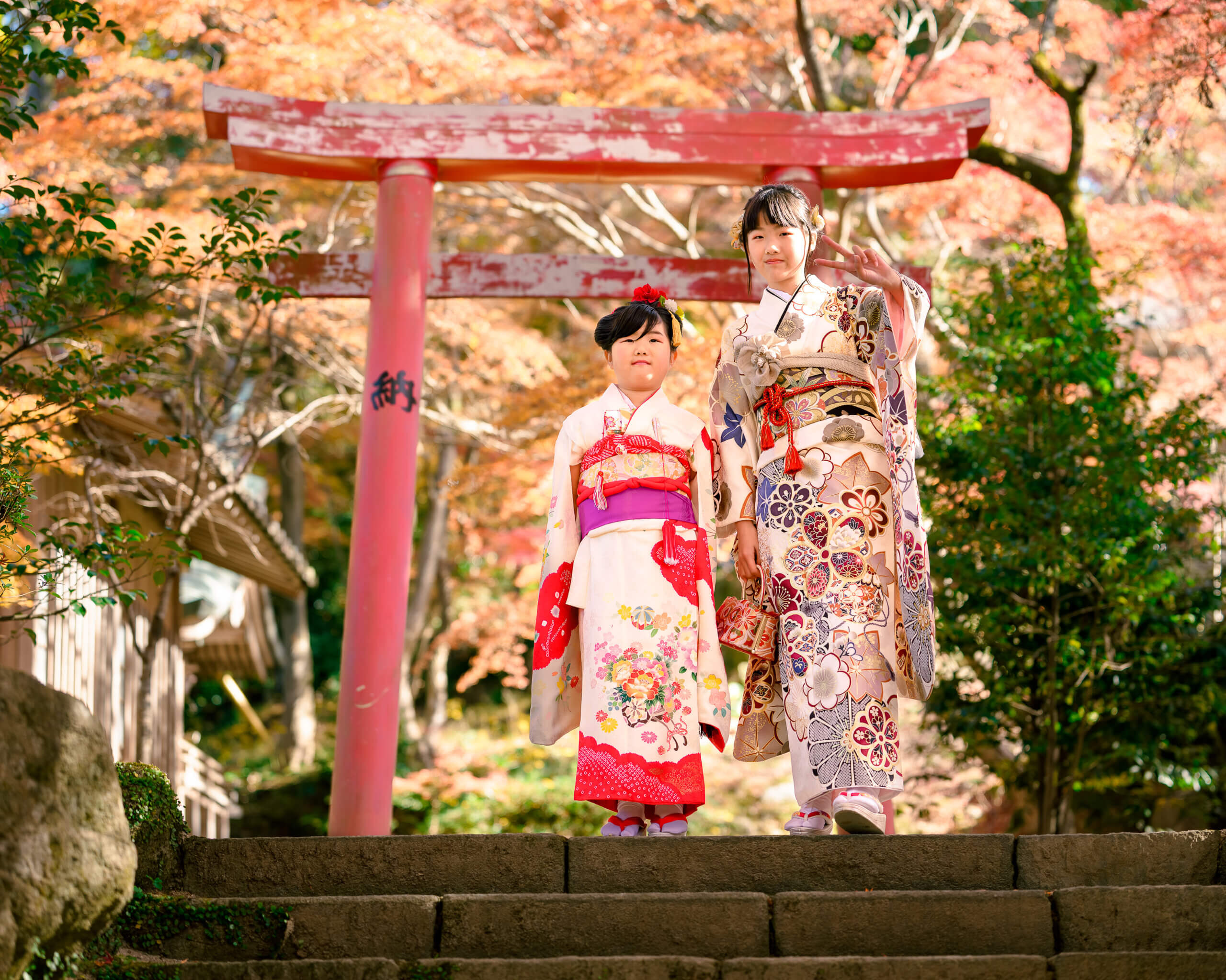 竈門神社で七五三のロケーションフォト出張撮影