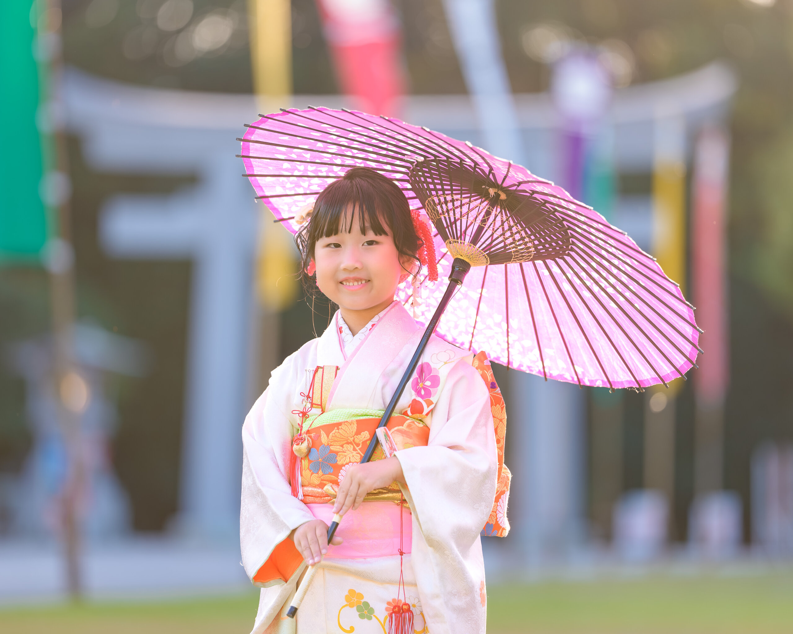 福岡県護国神社で七五三のロケーションフォト出張撮影