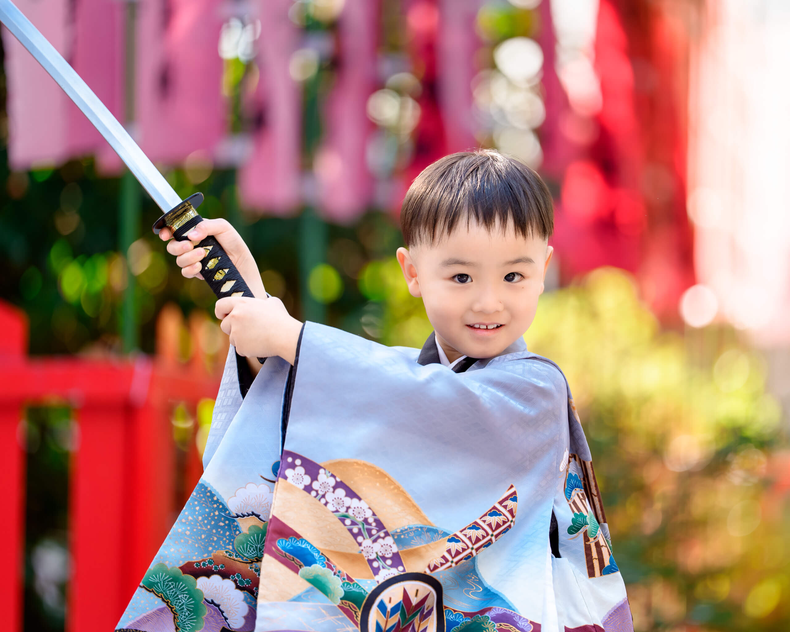 紅葉八幡宮で七五三のロケーションフォト出張撮影